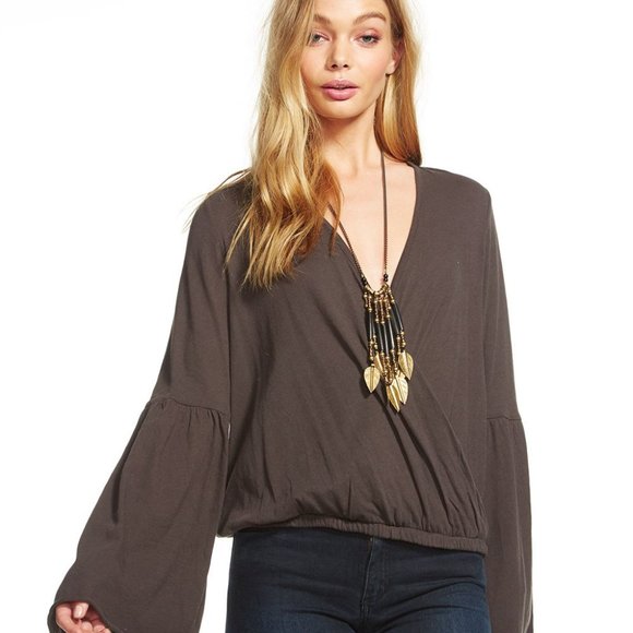 Chaser Cotton Jersey Flared Sleeve Surplice - Picture 8 of 8